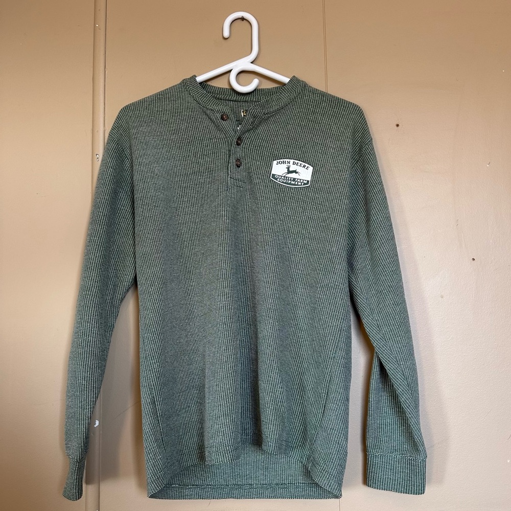 John Deere Long Sleeve Knit Farm Style Work Shirt